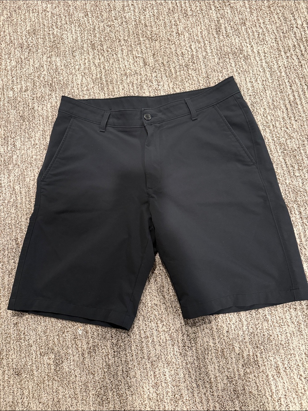 Under Armour Black Flat-Front Performance Shorts